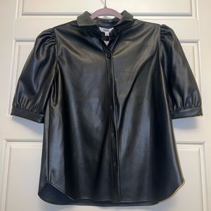 BB Dakota button down leather top